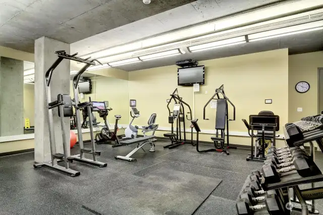 The building's fitness center is located next to the guest suite on the 3rd floor.