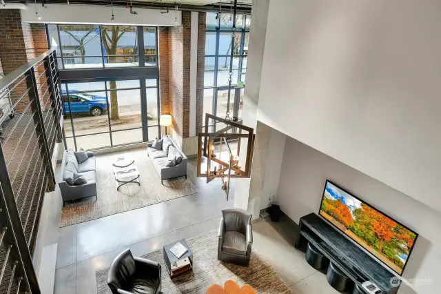 A great view of the party room and lobby of Mosler Lofts. Concierges welcome residents and guests, and even deliver packages to your unit.