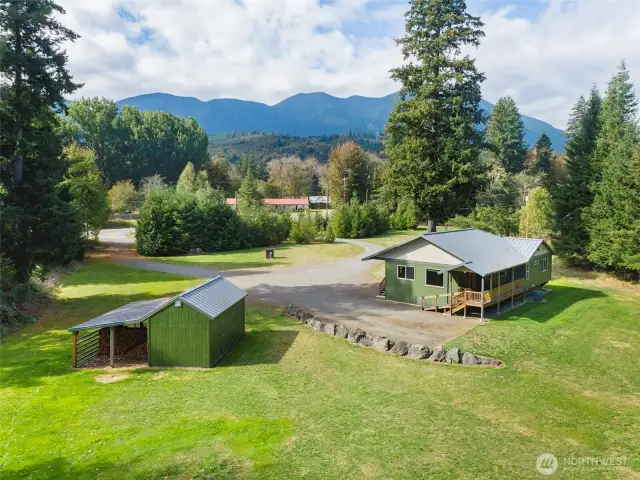 Open sunny location with views of the Olympic Mtns and Little Quilcene River!
