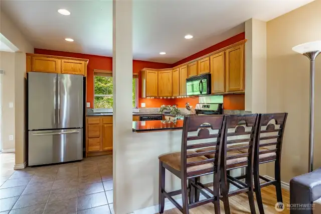 Looking into kitchen from living room.