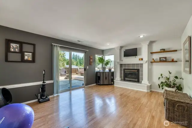 You are going to love this spacious family room with a cozy gas fireplace as a nice focal point.