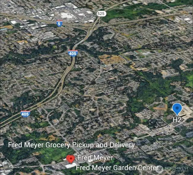 Townhouse is equal distance from I405 and Mill Creek.