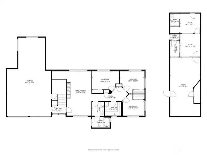 Basement level and studio