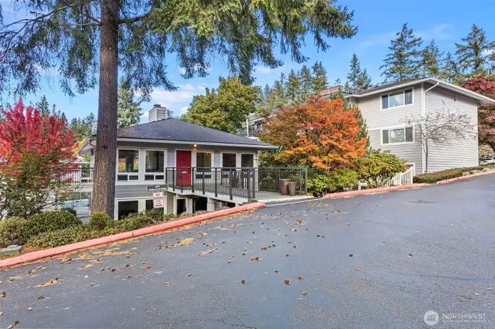Community Clubhouse right below the condo. Koi ponds, beautiful landscaping, secure swimming pool