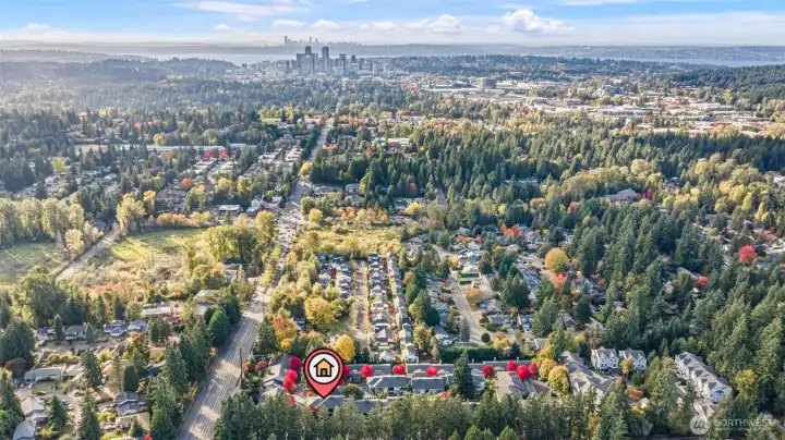 Conveniently located near downtown Bellevue & Crossroads. 8th Street will take you straight into the city!