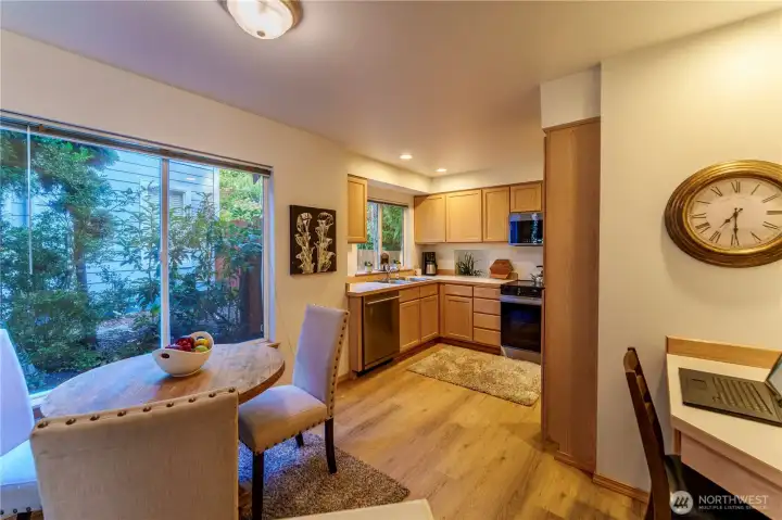 Kichen and dining with updated appliances.