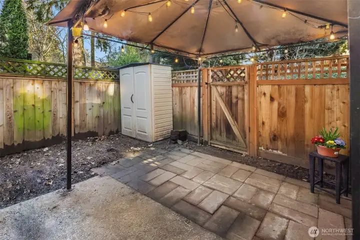 The yard was fenced in 2021. Perfect for letting your furry friends out.  Complex is very dog friendly and has no weight restrictions