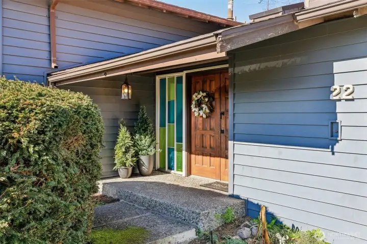 Original stained glass windows.