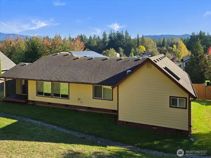 Fall foliage and back of house