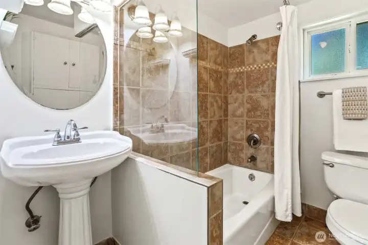 The bathroom at the back of the house.