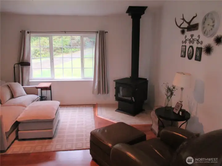 Wood stove heats up the house very nicely