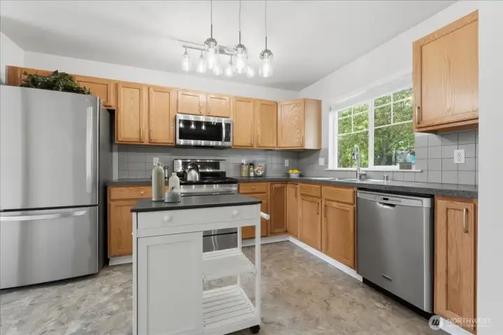 Bright, roomy kitchen for every day living,