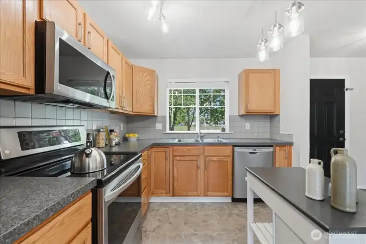 Stainless steel appliance package.