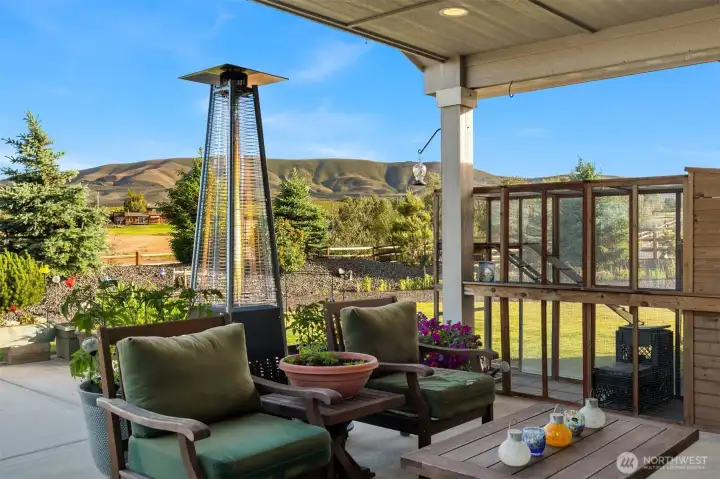 Covered patio with gas hookups. Covered patio with gas hookups.