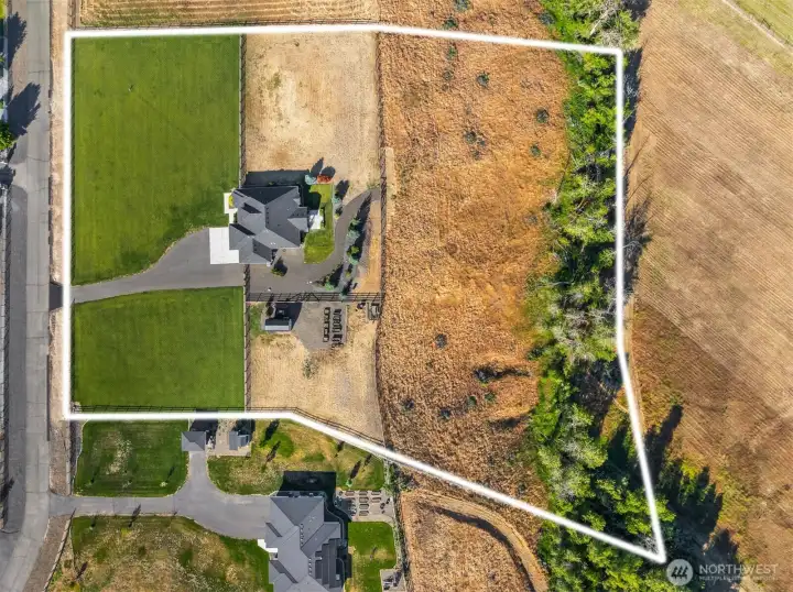Just over four acres of property. Just over four acres of property.
