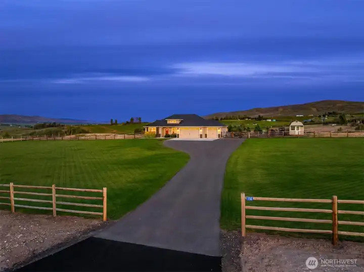 Paved driveway. Paved driveway.