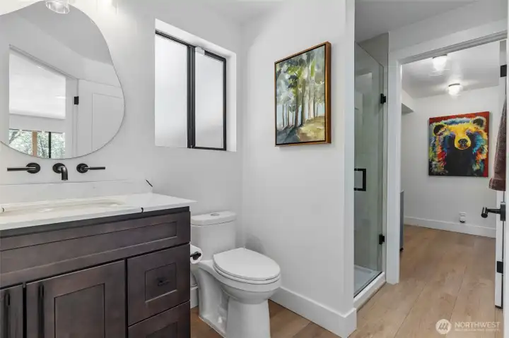 .75 bath on main floor off of entry