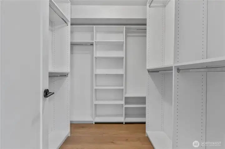 Large walk-in closet for the primary suite