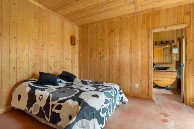 Downstairs primary bedroom with attached ensuite.