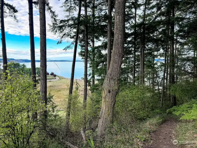 Taken from the private community trail just a few properties down from this listing. You can go all the way down to the beach on Snakelum Point and walk the beach for hours.