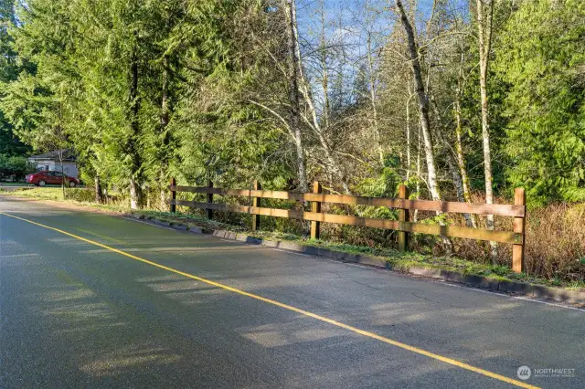 Fencing to the right of the property