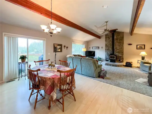 Another view showing the open living area into great room.