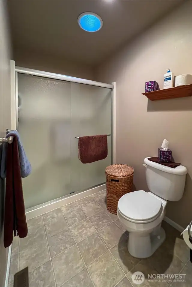 Primary bath with large shower.