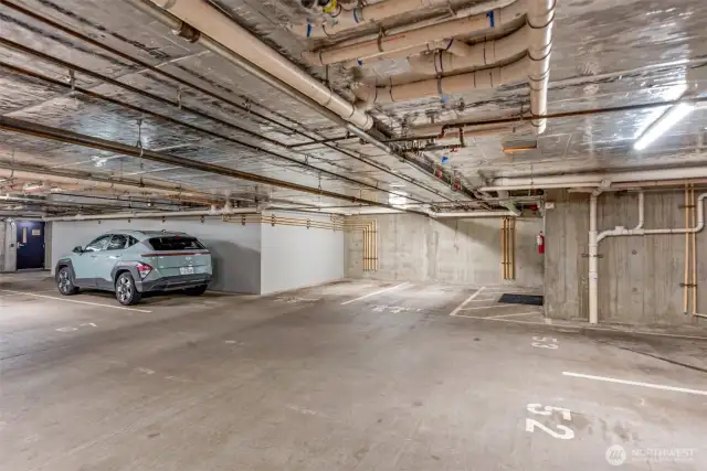 Secured parking garage and storage unit