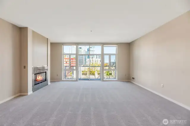 Spacious Living Area with Fireplace
