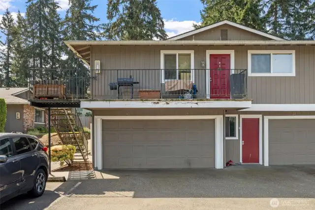 Walkway from the parking lot or your side of the garage to the unit~just around the corner!