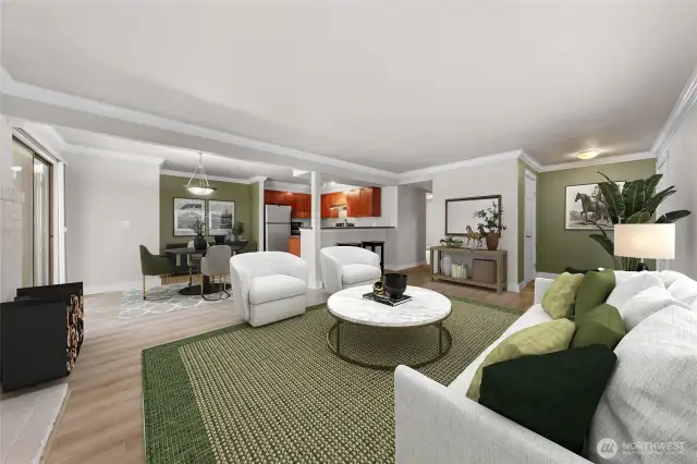 Beautiful view of this spacious living room~