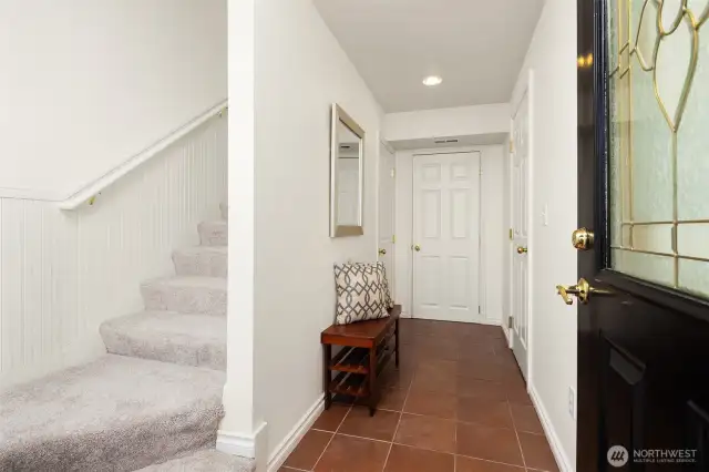 Welcome! The entry has two closets and direct access to the 2-car garage. New (2025) carpet on the stairs!