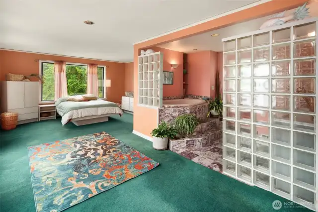 Large primary bedroom located on upper floor