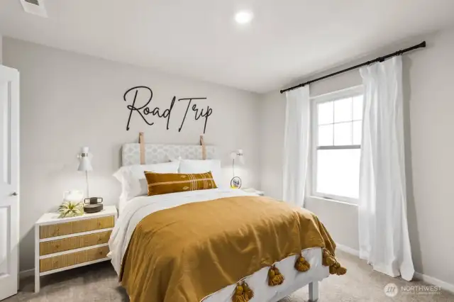 Bedroom 3 upper level. Colors and options will vary. Photos from Model Home on 31.
