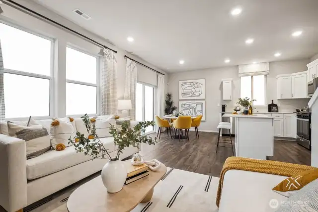 Gather in this comfortable open-concept main floor. Color scheme and options will vary.