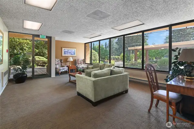 Social space on ground floor of building.