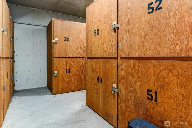 Storage locker in garage.