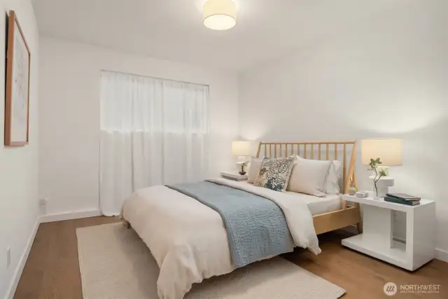 Lower-level 4th bedroom. Easy access from the garage for anyone with trouble getting around.