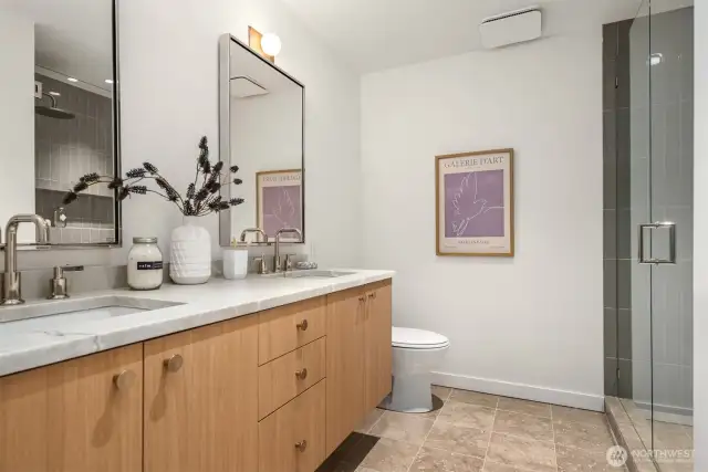 Another beautiful new bathroom on the lower level.