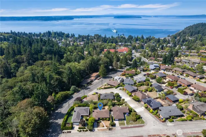 Stunning views of the Puget Sound and the majestic Olympic mountains are one of the wonderful features of Fauntlee Hills.