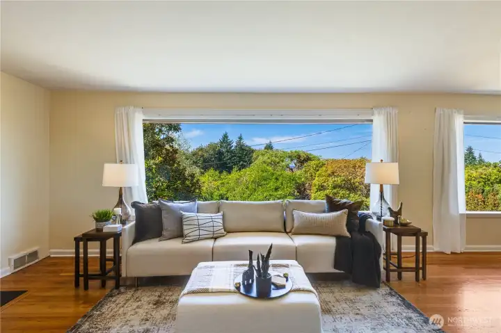 Enjoy gorgeous sunsets through these west-facing windows, and peaceful natural scenery.