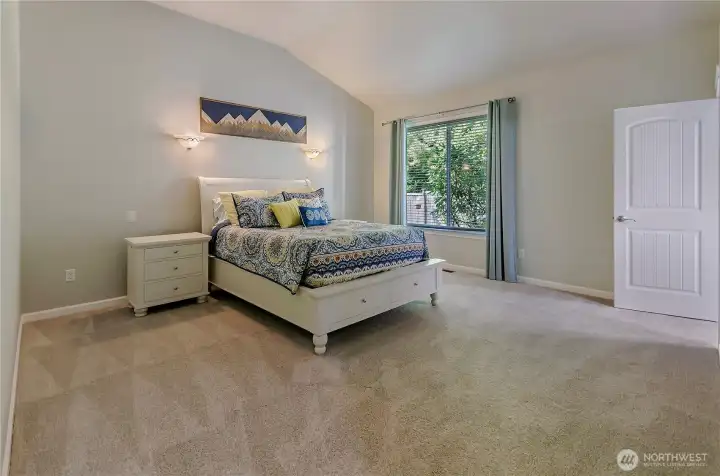 Vaulted ceiling with large windows for plenty of natural light