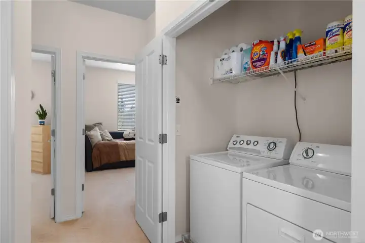 Conveniently located laundry upstairs.