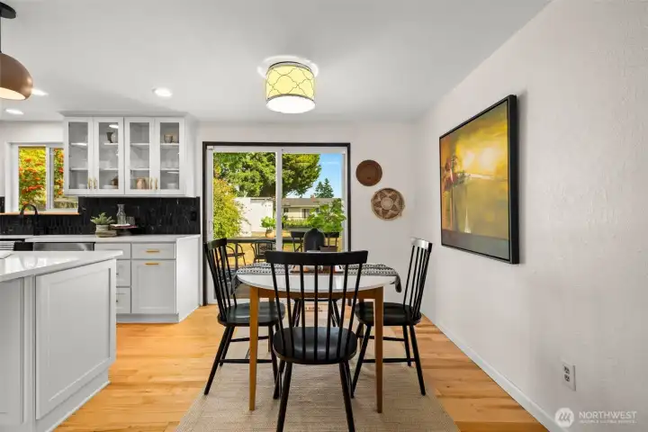 Dining area with deck access for easy entertaining
