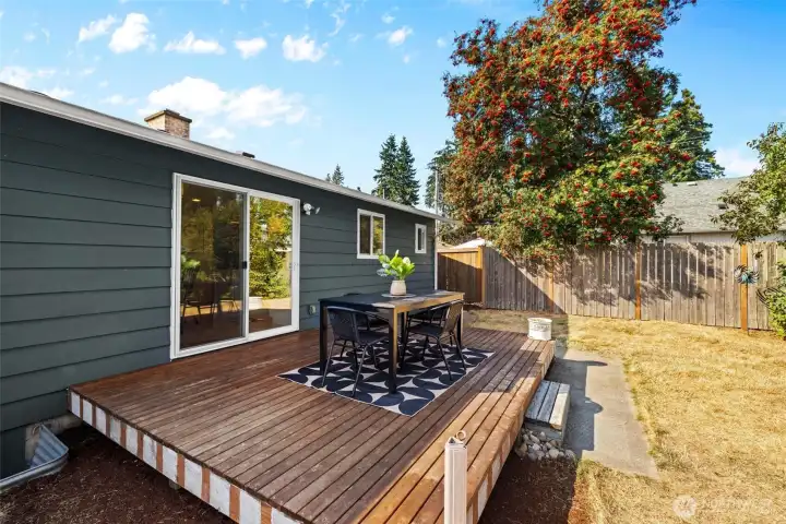 Sunny deck—perfect for BBQs and entertaining