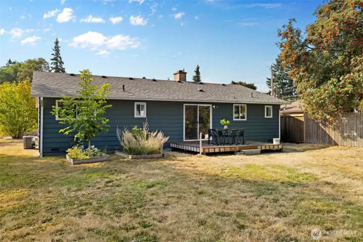 Flat, usable yard for fun and relaxation