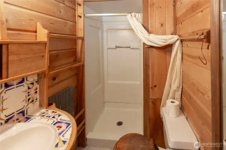 Bathroom with shower on main level