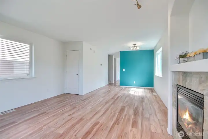 View of the living space and dining area