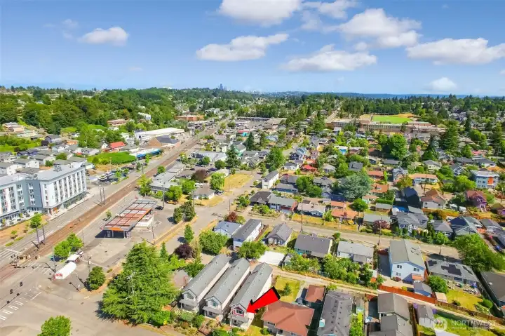 View looking north toward Seattle.  Being right off MLK Way S. you are within walking distance to the Light Rail and many shops and restaurants