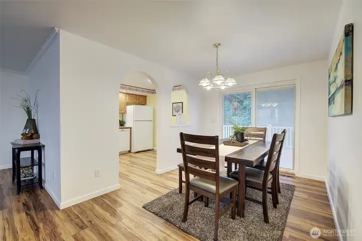 Dining room is just off the kitchen which makes entertaining a breeze.